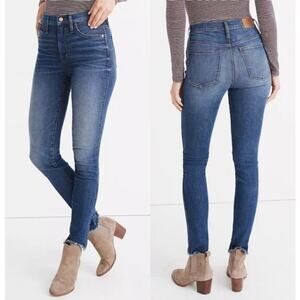 Madewell Sz 29 10” High Rise Skinny Denim Blue Jeans Raw Hem Style AA572 Stretch